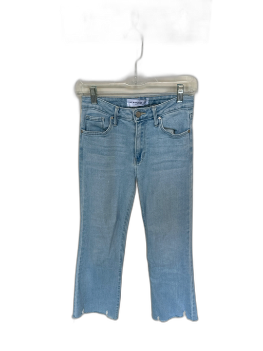 Just Black Denim Size 25 Light Wash Cotton Blend High Waist Flare Raw Hem Jeans Light Wash / 25
