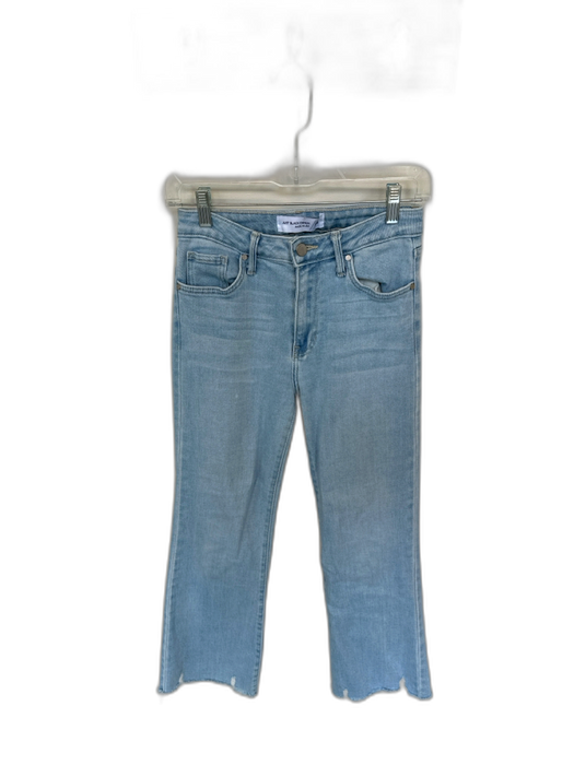 Just Black Denim Size 25 Light Wash Cotton Blend High Waist Flare Raw Hem Jeans Light Wash / 25