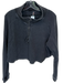 FP Movement Size S Charcoal Cotton Blend Long Sleeve Snap buttons Cropped Top Charcoal / S