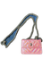 Kurt Geiger Pink & Silver Canvas Glitter Chain Strap Crossbody Bag Pink & Silver / XXS