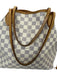 Louis Vuitton Cream, Blue, Brown Coated Canvas Top Handle Checkered Tote Bag Cream, Blue, Brown / MM