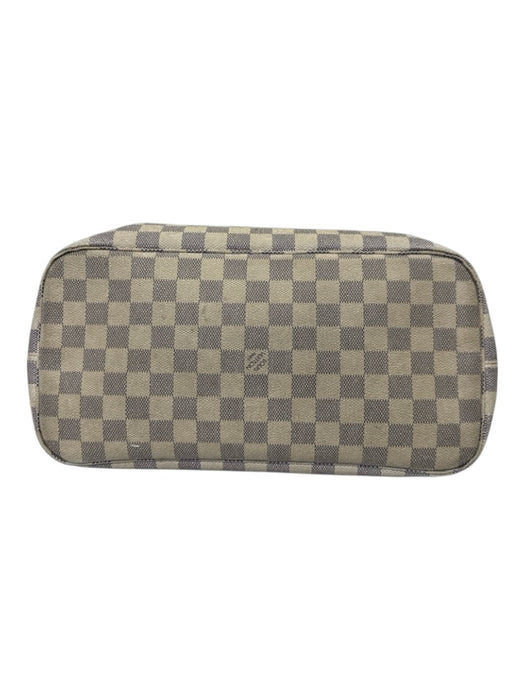 Louis Vuitton Cream, Blue, Brown Coated Canvas Top Handle Checkered Tote Bag Cream, Blue, Brown / MM