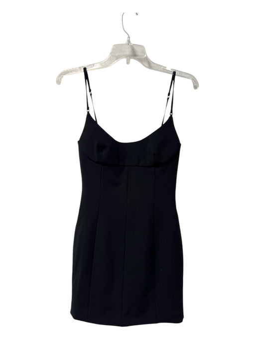 Alexander Wang Size 2 Black Polyester Blend Spaghetti Strap Back Zip Mini Dress Black / 2