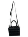 Black Leather Quilted Top Handle Crossbody Strap Bag Black / S