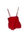 Steve Madden Size S Tomato Rayon Blend Smocked Spaghetti Strap Ruffle Top Tomato / S