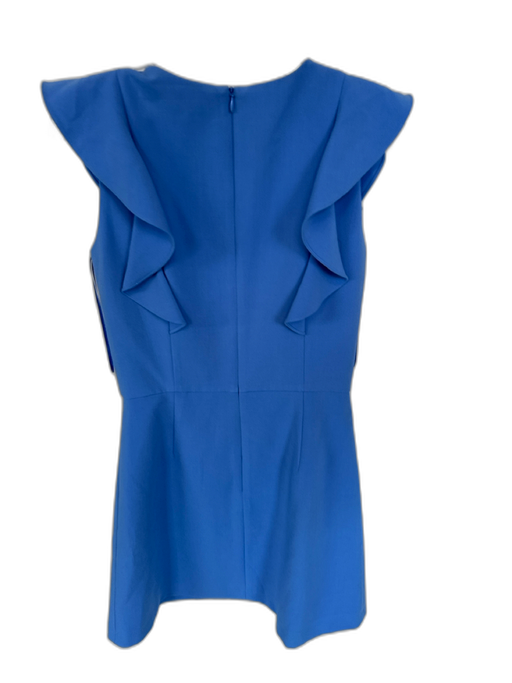 French Connection Size S Cornflower Blue Polyester Blend V Neck Mini Dress Cornflower Blue / S