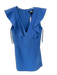 French Connection Size S Cornflower Blue Polyester Blend V Neck Mini Dress Cornflower Blue / S