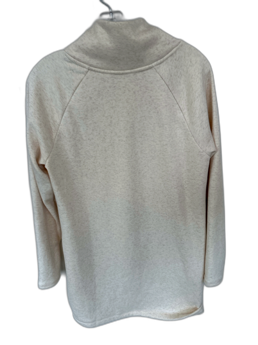 Athleta Oatmeal Polyester Blend Tunic Heathered Fleece Lined Athletic Pullover Oatmeal / S
