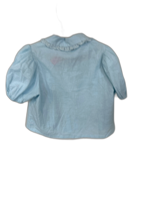 Mable Size M Baby Blue Rayon Blend Tie Collar Ruffle Mini Skirt Set Baby Blue / M