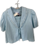 Mable Size M Baby Blue Rayon Blend Tie Collar Ruffle Mini Skirt Set Baby Blue / M