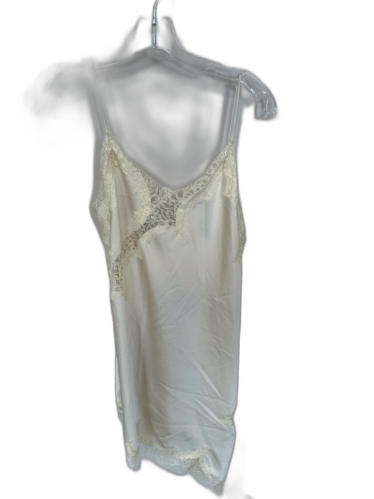 Zara Size S Cream Polyamide Satin Lace Slip Dress Mini Dress Cream / S