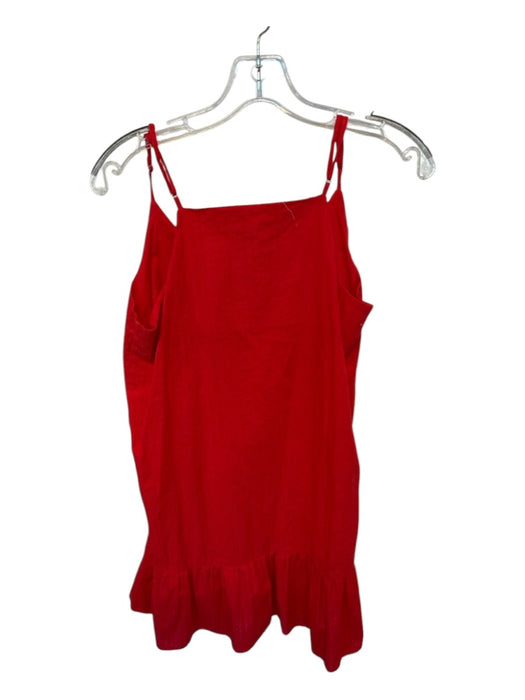 Copper Key Size S Bright red Cotton Sleeveless Textured Mini Ruffle Dress Bright red / S