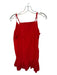 Copper Key Size S Bright red Cotton Sleeveless Textured Mini Ruffle Dress Bright red / S