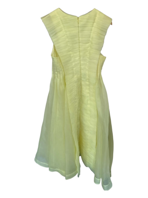 Aje. Size Est M Butter Yellow Polyester Pleated Short Sleeve Tulle Gown Butter Yellow / Est M