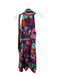 Shoshanna Size 8 Brown & Multi Silk Neck Tie Flowers Sleeveless Dress Brown & Multi / 8