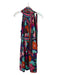 Shoshanna Size 8 Brown & Multi Silk Neck Tie Flowers Sleeveless Dress Brown & Multi / 8