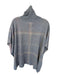Barbour Size One Size Gray & Tan Cotton & Wool Turtle Neck Plaid Cape Sweater Gray & Tan / One Size