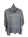 Barbour Size One Size Gray & Tan Cotton & Wool Turtle Neck Plaid Cape Sweater Gray & Tan / One Size