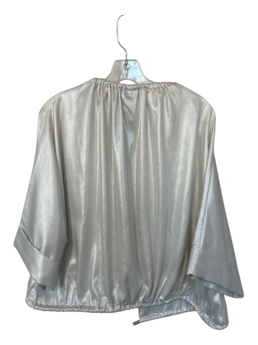 Worth Size S Silver Long Sleeve Drawstring Neck Metallic Jacket Silver / S