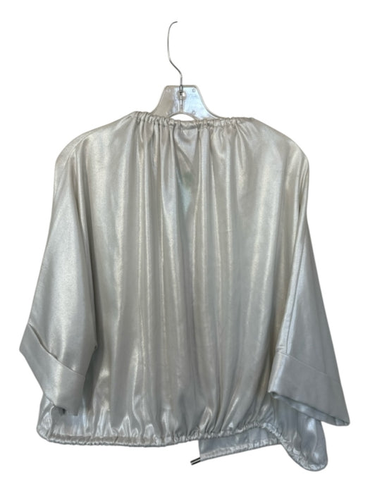Worth Size S Silver Long Sleeve Drawstring Neck Metallic Jacket Silver / S