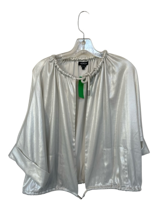 Worth Size S Silver Long Sleeve Drawstring Neck Metallic Jacket Silver / S