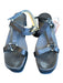 Tibi Shoe Size 40 Navy Sateen Platform Velcro Sandals Navy / 40