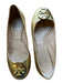 Tory Burch Shoe Size 8 Gold Leather Metallic Logo Flats Gold / 8