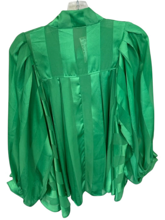 Beulah Size Est M Kelly Green Polyester Button Front Long Sleeve Shear Shirt Kelly Green / Est M