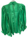 Beulah Size Est M Kelly Green Polyester Button Front Long Sleeve Shear Shirt Kelly Green / Est M