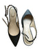 Bandolino Shoe Size 8.5 Black Canvas Woven Squiggles Sling back Heels Black / 8.5