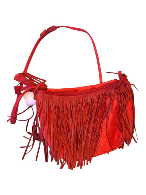 Street Level Cardinal Red Faux Suede Fringe Crossbody Bag Cardinal Red / S