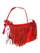 Street Level Cardinal Red Faux Suede Fringe Crossbody Bag Cardinal Red / S