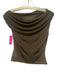 Reformation Size XS Olive Green Polyester Cap Sleeve Sheer Off Shoulder Top Olive Green / XS