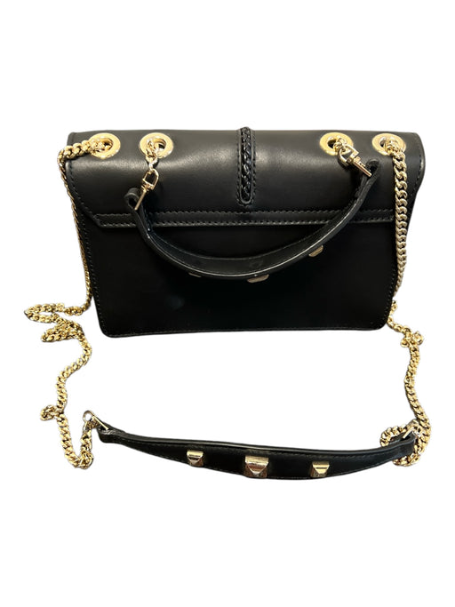 Patrizia Pepe Black & Gold Leather Gold hardware Shoulder Chain Bag Black & Gold / S