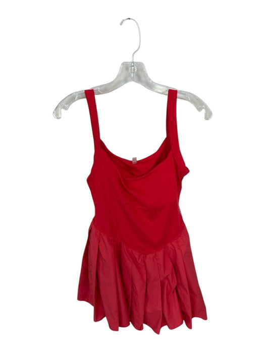 FP Movement Size S Red Polyester Blend Pleated Built in Bra Athletic Dress Red / S