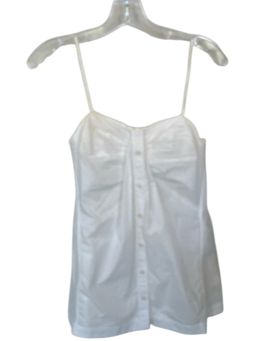 Jonathan Simkhai Size 0 White Cotton Babydoll Button Up Spaghetti Strap Dress White / 0