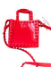 Carmen Sol Red Rubber Studded Top Handles Crossbody Bag Red / XS