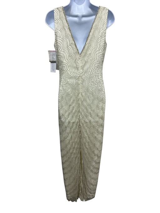 Aidan Mattox Size 2 Ivory Polyester Beaded Sleeveless Gown Ivory / 2