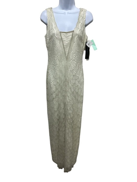 Aidan Mattox Size 2 Ivory Polyester Beaded Sleeveless Gown Ivory / 2