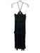 Aqua Size S Black Polyester Sleeveless Tiered Ruched Dress Black / S