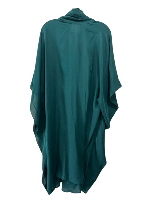 TWP Size One Size Dark Green Silk Tie Neck Tunic Midi Dress Dark Green / One Size