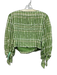 5a7 Cinq a Sept Size S Green & White Acetate & Viscose Puff 1/2 Sleeve Plaid Top Green & White / S