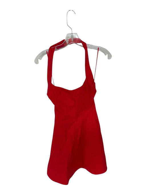 Maeve Size S Red Cotton Blend Halter Neck Back Zip Dress Red / S