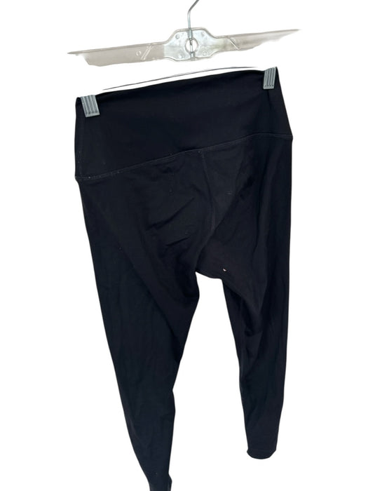 Set Active Size M Black Nylon Blend High Waist Solid Athletic Leggings Black / M