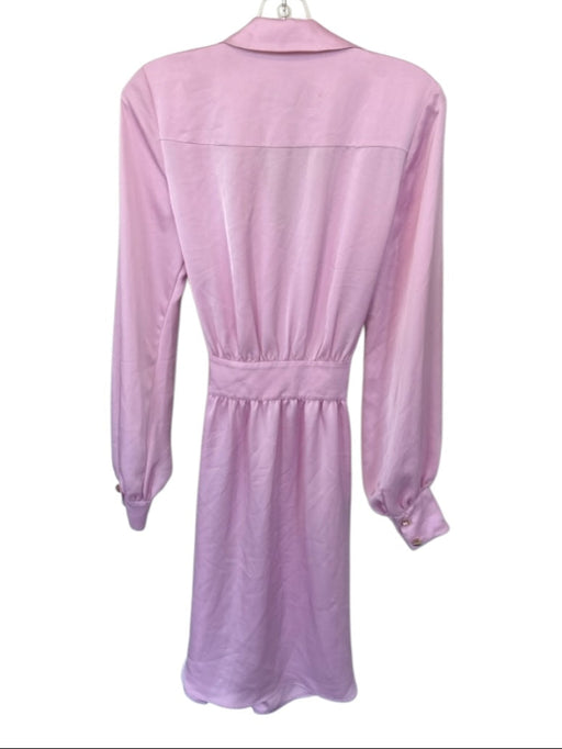 Ramy Brook Size 6 Pink Polyester Long Sleeve Button Down Belted Dress Pink / 6