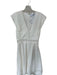 EB Luxe Size M White Cotton Cap Sleeve Lace Detail Back Zip Maxi Dress White / M