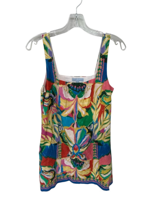 Antonio Melani Size S Multi Cotton Sleeveless Flowers Side Zip Dress Multi / S