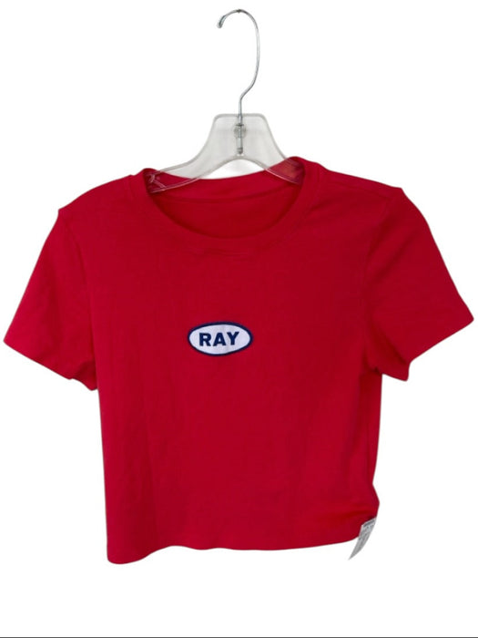 Ray Size M Red & Blue Cotton Short Sleeve Logo Cropped Athletic Top Red & Blue / M
