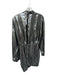 Zara Size M Silver Metallic Long Balloon Sleeve Open Back Dress Silver / M