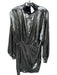 Zara Size M Silver Metallic Long Balloon Sleeve Open Back Dress Silver / M
